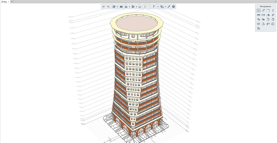 3D модель Восьмерик на четвёрике в Renga Architecture